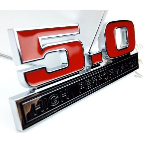 13.9*3.8 CM Car Stickers 3D Stickers 5.0 L Emblem For Ford Mustang Refitting Car Styling Body Badge Car Accessory Exterior Decor