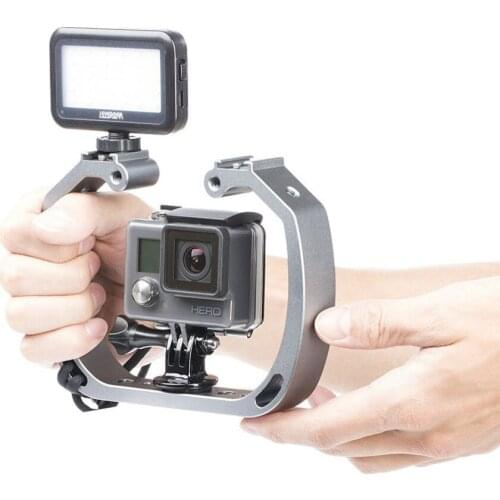 CNC Aluminum Diving Photography Bracket Frame Mount Kit for GOPRO HERO 3+ 4 5 Session yi Action Camera Dive Fill Light Accessory