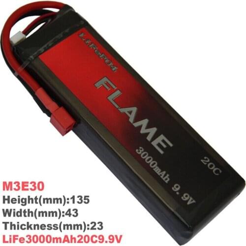 Free Shipping XRUITN 1pcs 100% Orginal Flame 9.9V 3000mAh 3.0ah 20C LiFePO4 Battery M3E30 Free Shipping