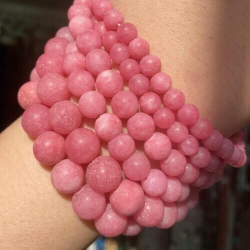 Dull Polish Natural Red Jades Chalcedony Stone Beads 6 8 10mm Round Matte Loose Beads For Jewelry Making Diy Bracelet Necklace