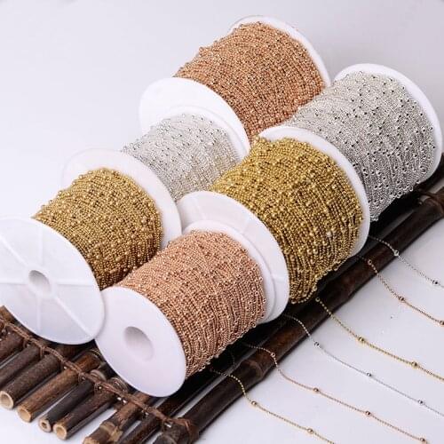 5Meter Kc Gold Silver Necklace Chain Raw Brass Metal Chains for Bracelet Necklace Jewelry Making Supplies Handmade Crafts Diy