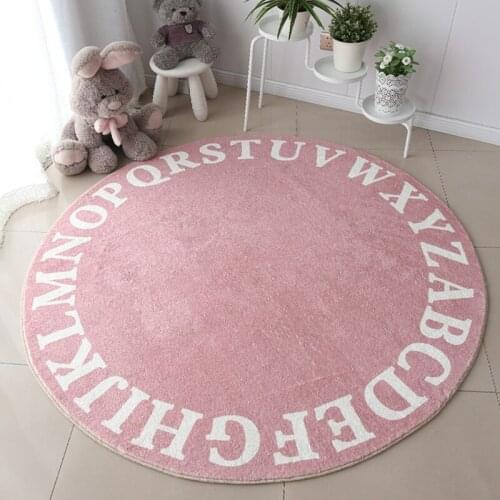 Household Round Carpet Functional Yoga Mat Water-absorption Non-slip Thicken Soft Letter Decor Living Room Plush Rugs