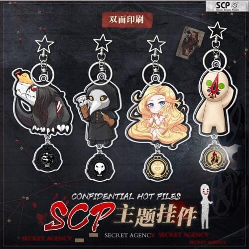 SCP Special Containment Procedures Foundation 173 049 Key Chains 682 166 Two-sided Keychain Cosplay Acrylic Pendant Keyring