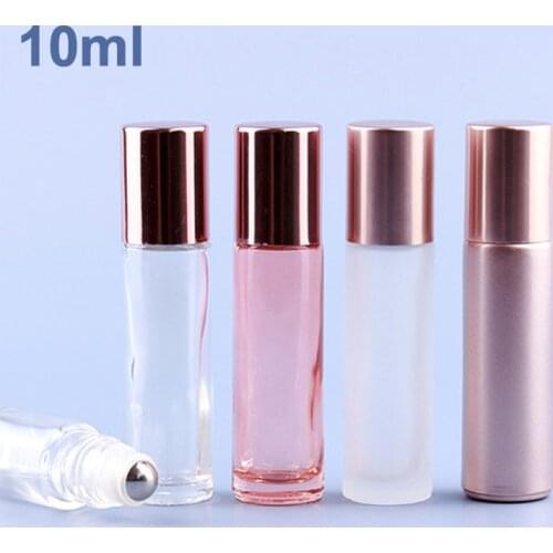 10ML Essential Oil Bottles Glass Roller Bottles With Roller Balls Perfume Bottles Roll On Bottles Vials Travel Clear Bottle
