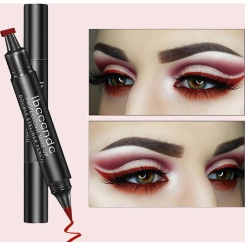 Eyeliner Pen Makeup Black Eye Liner Liquid Pencil Quick Dry Waterproof Black Double-ended Makeup Stamps Wing Eyeliner Pencil
