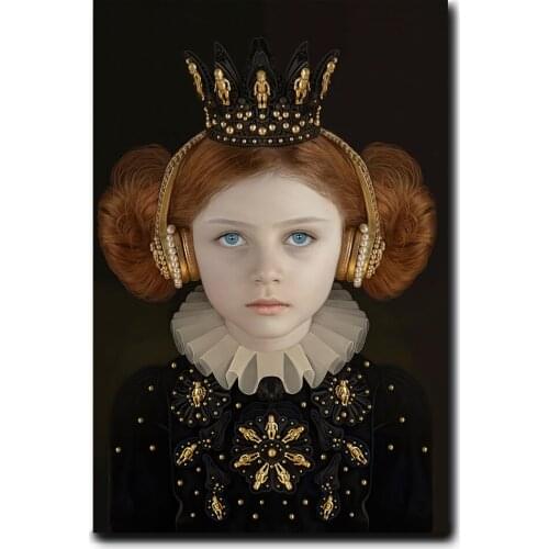 Classical Girls Portrait Oil Paintings Print on Canvas Art Posters and Prints Princess Pictures Home Wall Decoration Cuadros