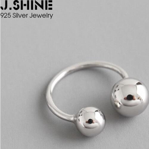 JShine Chic Korean Round Ball 925 Sterling Silver Knuckle Rings for Women Toe Tail Finger Ring Female Fashion Fine Jewelry