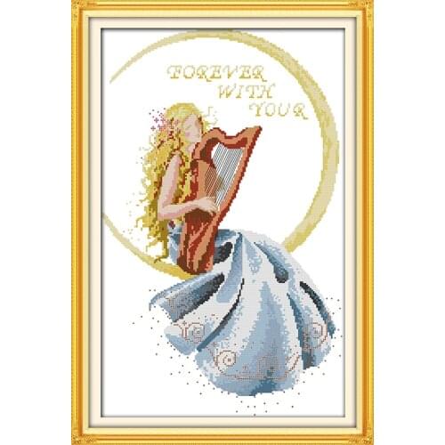A beautiful woman in the moon cross stitch kit people 18ct 14ct 11ct count print canvas stitches embroidery DIY handmade