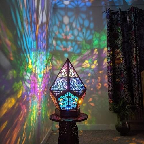 Colorful Floor Lamp Plastic Bohemian Diamond Starry Sky Light Projection Lamp Land Light Projector Background Lighting Gifts