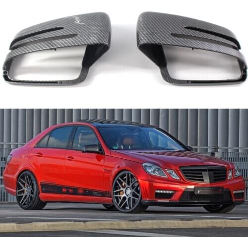 Rear View Side Car Mirror Cover for Mercedes Benz E Class W212 W204 2010 2011 2012 2013 2014 2015 ABS Carbon Fiber