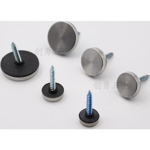 100Pcs/Lot 12mm Diameter Stainless Steel Cap Cover Decorative Mirror Screws Display Mirror