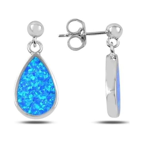 KUTAYDAN Opal Cubic Zirconia Dangle Earrings 925 Sterling Silver