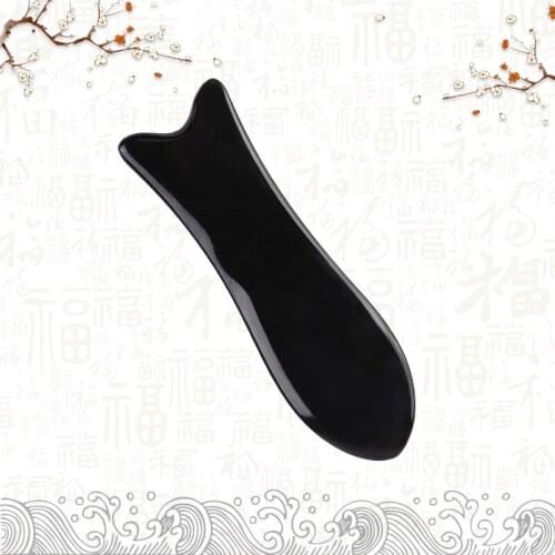 Gua Sha Board Natural Black Buffalo Horn Massage Guasha Plate Face Massager Scrapers Tools Neck Back Body
