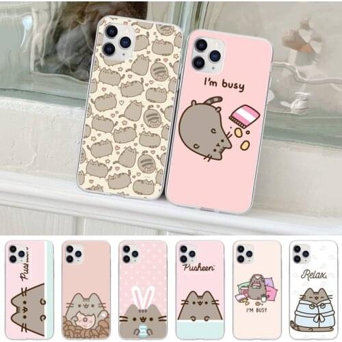 Cute Pusheens Cat Phone Case For Huawei P20 P40 Lite P30 Pro P Smart 2019 Honor 10 10i 20 Lite Transparent Cover