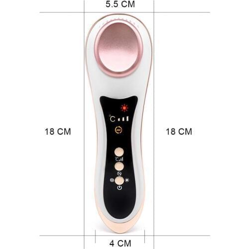 Multifunction LED Photon Therapy Beauty Device Tighten Lifting Whitening Anti-aging Acne Ultrasonic Vibration Facial Massager
