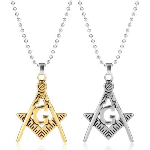 Mens Fashion Jewelry Necklaces Master Masonic Logo Pendant Necklace Trendy Jewelry Unisex Gift Business Gift souvenir