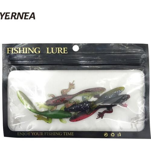 Yernea 4Pcs/Lot 3.7g 4 Colors Soft Fishing Lure Frog Tadpole Soft Bait Imitation Fish Bionic Lifelike Fishy Smell Road Bait