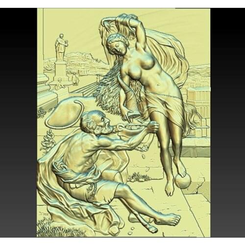 New art relief give alms 3D model for cnc carving engraving in STL file format artcam aspire