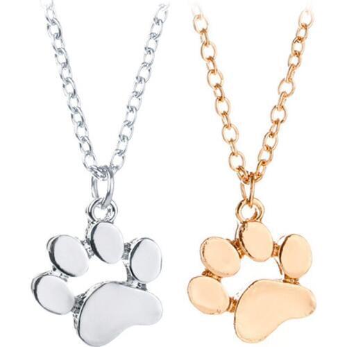 New Arrival Dog Cat Animals Pet Paws Pendant Necklace Charm Chain Jewelry Women Friends Choker Collar Birthday Xmas Bijoux Gifts