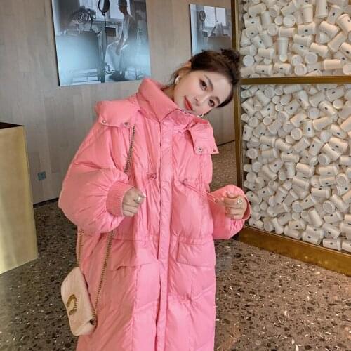 Parkas Puffer Jacket Hooded Jackets for Women 2021 Winter Coat Women Oversize Pink Clothes Lady Midi Long Coats Jaqueta HLY123
