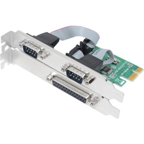 PCIe 9pin 2ports RS232 Serial Expansion Card Industrial DB25 Printer Parallel Port LPT Converter Adapter Controller for Desktop