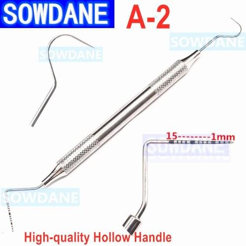 Hollow handle Dental Periodontal Probe with Scaler Explorer Dentist Endodontic Instrument Tool Stainless Steel