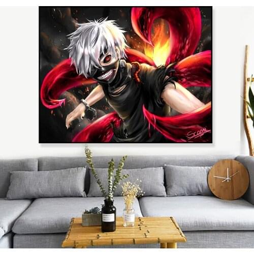 Tokyo Ghoul Digital Original Design Anime Wall Art Print Scroll Poster,50 x 70 cm,No Frame