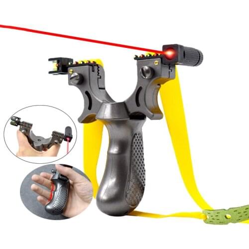 Professional Outdoor Resin Laser Slingshot Laser Aiming Slingshot Resin Shooting Slingshot Catapult with Flat Rubber Band
