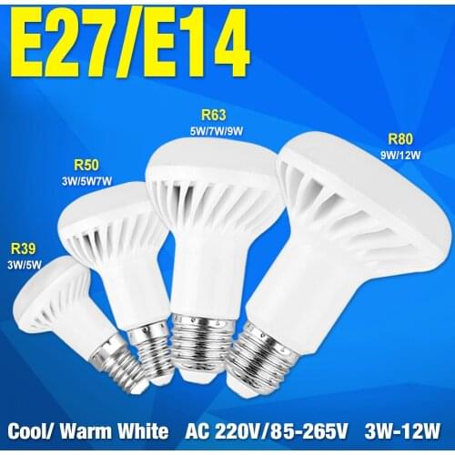R39 R50 R63 R80 LED Bombillas lamp E14 E27 Base LED BULB 3W 5W 7W 9W 12W bulb Spotlight led light Energy 220V 85-265V