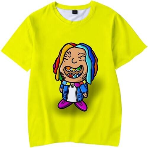 Rainbow Boys T-shirt Fashion Hip Hop Kids T-shirt Rapper 6ix9ine Streetwear Casual Loose T Shirt Harajuku Popular Children Tee