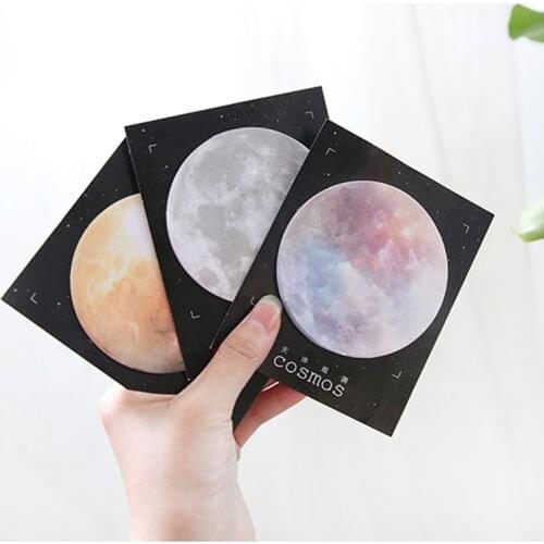 30Pcs Planet sticky notes Self-adhesive Notepad Decorative paper Stationery Round shape Memorandum School supplies