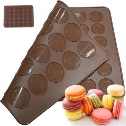 30-Cavity Silicone DIY Mold Baking Mat Silicone Macaron Macaroon Pastry Oven Baking Mould Sheet Mat Cake Mold Cake Tools Kitchen