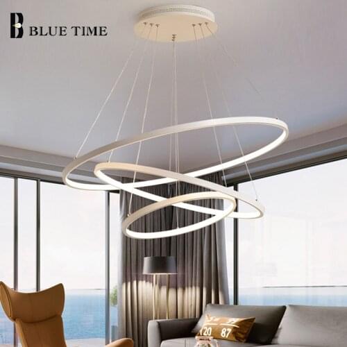 Modern Led Chandelier Circles 100 80 60 50 40cm Hanging Lamp Led Chandelier Lighting for Living room Bedroom Dining room Kitchen