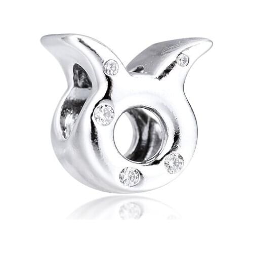 CKK Fit Pandora Bracelets Sparkling Taurus Zodiac Charms Silver 925 Original Beads for Jewelry Making Sterling Silver Berloque