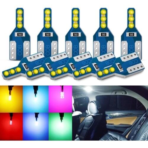 10Pcs T10 W5W Led Bulb WY5W 194 168 Car Led Signal Lamp Interior Lights Clearance Side Marker License Plate Light 12V Auto