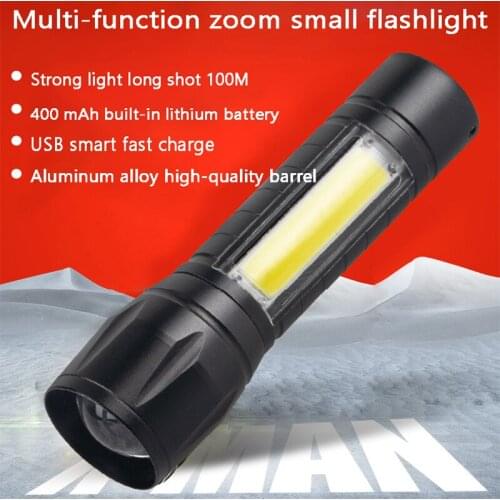 LED Flashlight USB Multi-function Waterproof Zoom Dimming Powerful Flashlight for Outdoor Lighting Camping Fishing