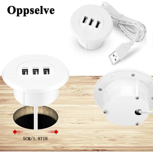 3 Port USB 2.0 Hub Adapter 5cm Grommet Hole In-Desk Mounting For Laptop PC Computer Tablet Accessories USB Splitter For samsung