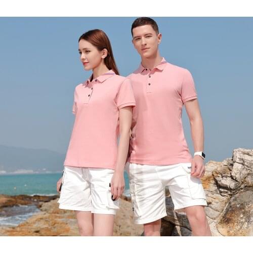 XB298 Rib Turn Down Collar Polo Shirt For Men Women Cotton Spandex Fashionable 3 Buttons Type Golf Tennis Wears In Pique Fabric