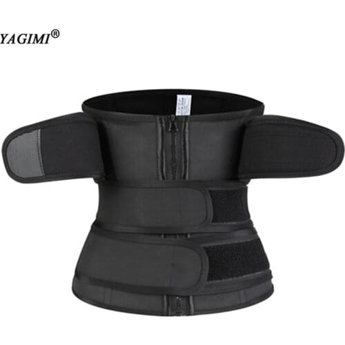 YAGIMI 100% Latex Waist Trainer Corset Sweat Belt for Women 9 Steel Bones Body Shaper Workout Fitness Corset Tummy Cincher Fajas
