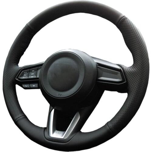 Car Steering Wheel Cover for Mazda 3 Axela CX-3 CX3 CX-5 CX5 2017 2018 15 " 38 CM Sewing Needle Thread Leatherhandle Cover