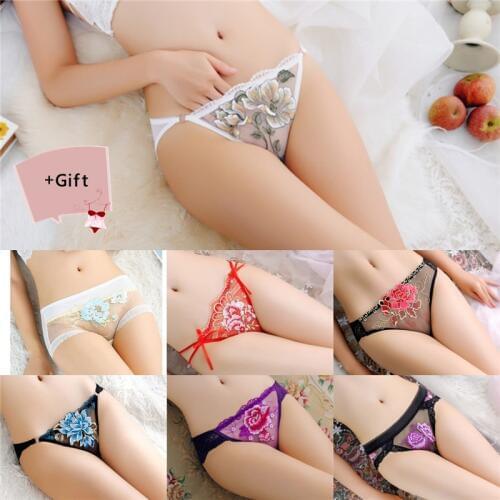 Lady Sexy lingerie Panties Soft Elastic Printing Breathable string Panties Transparent Underware Women Elegant Gorgeous Panties