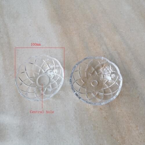 2pcs/lot 100mm grid line style crystal lamp elbow support clear/amber glass bowl chandelier decorative tray lighting accessories