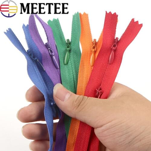 20pcs Meetee 3# Double Slider Invisible Nylon Zippers for Sewing Mom Breastfeeding Clothes Zipper Bag Pillow Garment Accessories