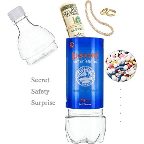 710ML Water Bottle Shape Diversion Surprise Secret Hidden Security Container Stash Safe Box Plastic Stash Jars Safe Organization