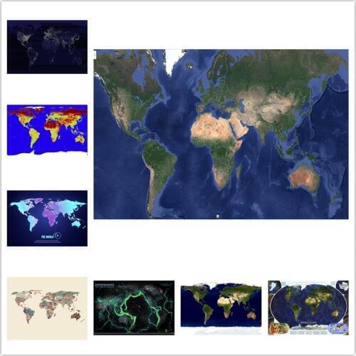 Diamond Painting World Map Painting With Diamonds Colorful Diamond Embroidery Full Drill Square Diamond Mosaic Home Decor WG1490