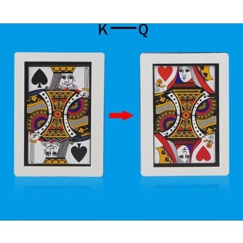 Automatic Three Card (Poker Size,8.8x6.4cm) Magic Tricks K to Q Card Magia Close Up Gimmick Props Accessories Fun YH1921
