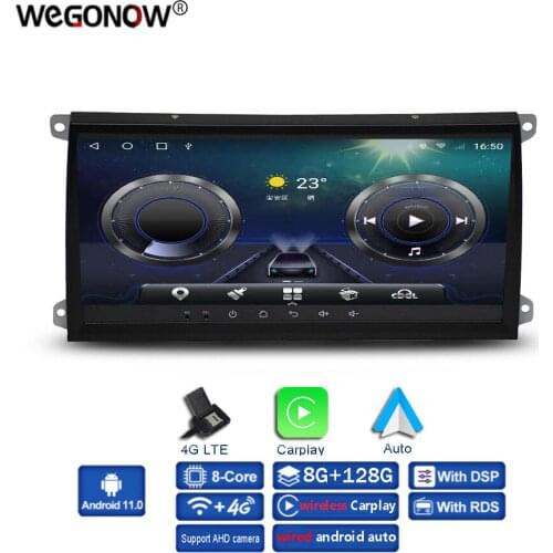 Carplay 8.8" IPS Android 10.0 6GB 128GB Car DVD Player GPS WIFI Bluetooth 5.0 RDS Radio For Porsche Cayenne 2003- 2008 2009 2010