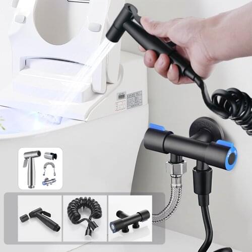 Black Bidet Bathroom Cleaning Bidet Shower Hygienic Shower Strong Water Pressure Bidet Sprayer Decontamination Toilet Seat Bidet