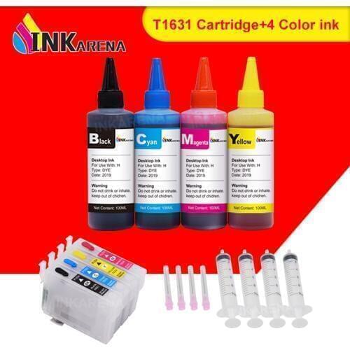 INKARENA T1631 T1621 Printer Ink Cartridge For Epson 16XL 16 WorkForce WF2010W WF2510 WF2520NF WF2530 WF2540 + 400ml Refill Ink