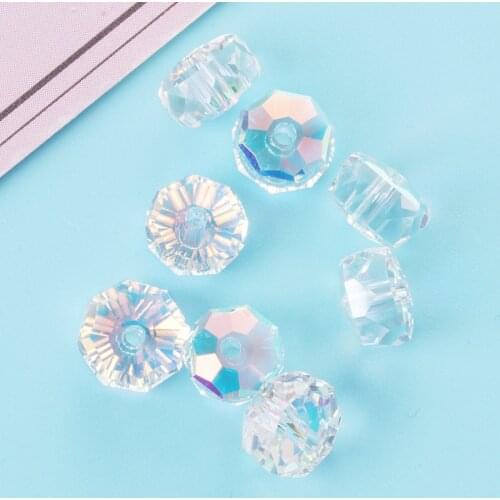 AB Color Hole Rhinestones Garments Jewelry DIY Beads Colorful Crystal AB For Jewelry Making Round Shape Glass Stones
